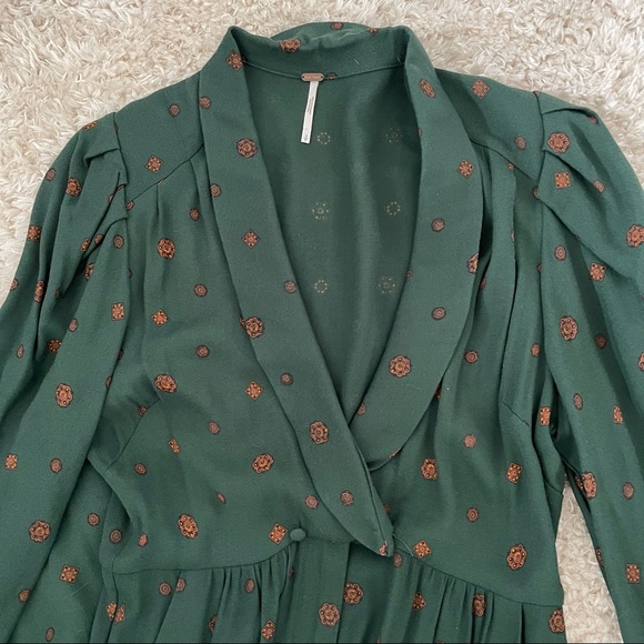 Free People Jade Star Eyes Jumpsuit S Forest Green NWOT - Picture 3 of 10